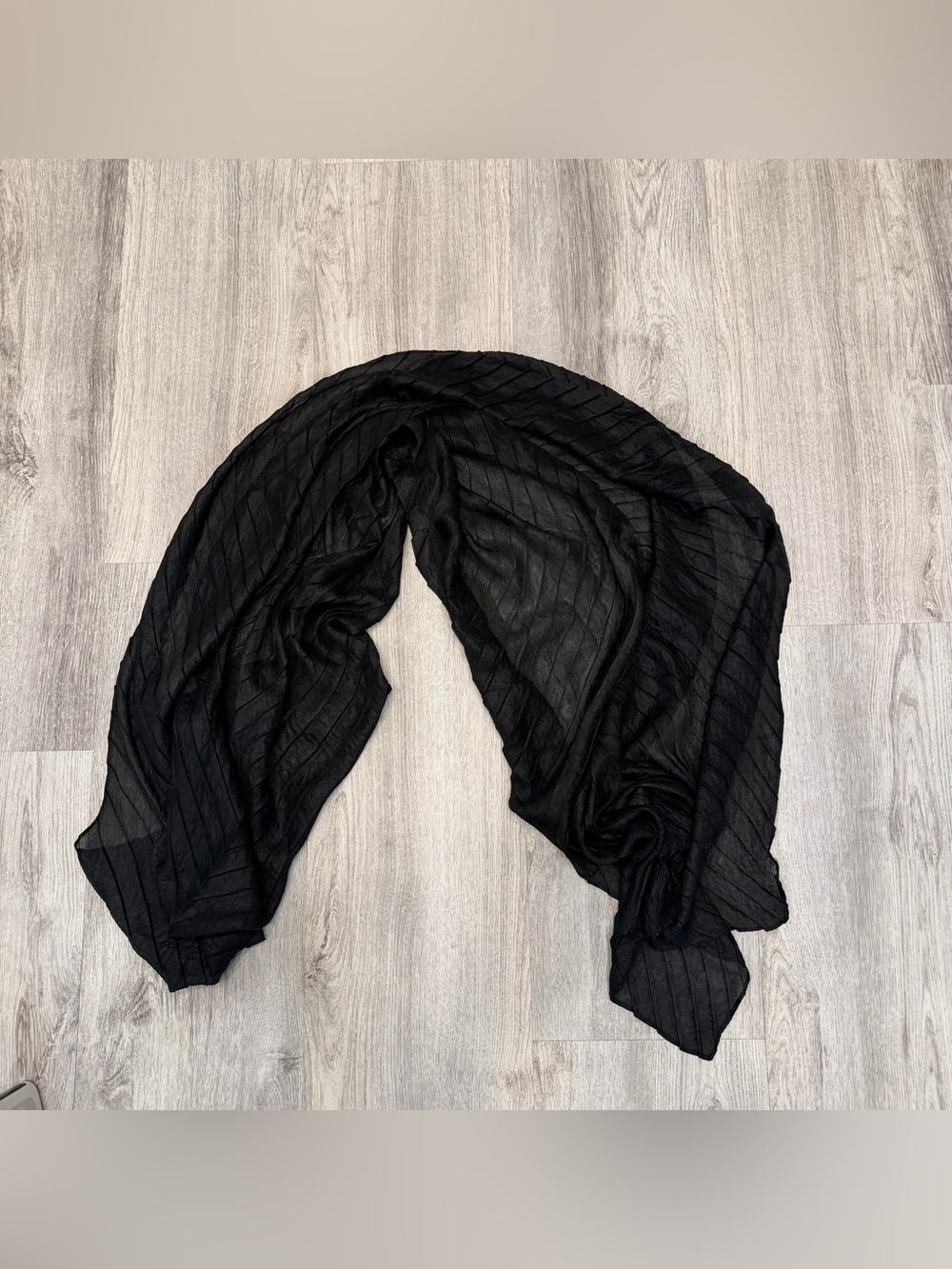 Black‎ Sheer Crinkle Scarf Wrap Shawl Lightweight Evening Cover Up